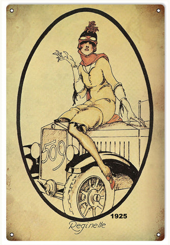 Vintage Reginette 1925 Automobile Metal Sign