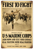Vintage First To Fight US Marine Metal Sign
