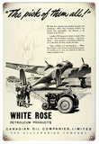 Vintage White Rose Oil Sign