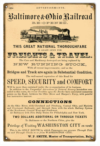 Vintage Baltimre And Ohio Railroad Sign