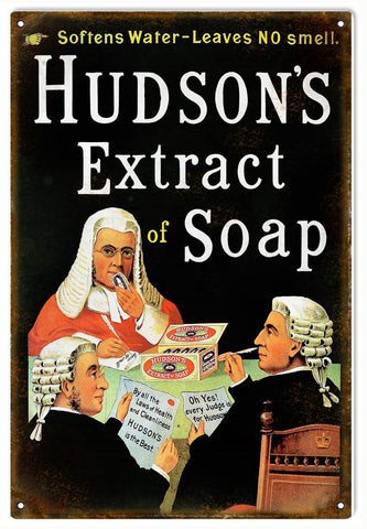 Vintage Hudsons Extract Soap Sign