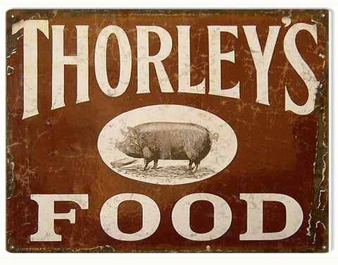 Vintage Thorleys Food Metal Sign