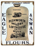 Vintage Eagle And Swan Flour Sign 9x12