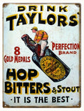 Vintage Taylors Hop And Stout Beer Sign 9x12