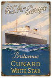 Vintage Britannic Cruise Ship Sign