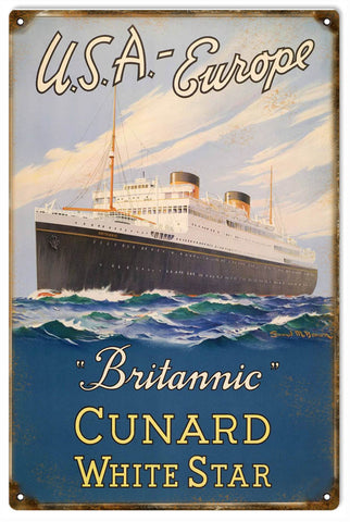 Vintage Britannic Cruise Ship Sign