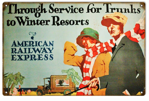 Vintage American Railway Express Metal Sign
