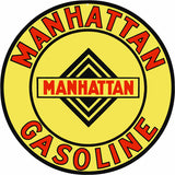 Manhattan Gasoline Sign 14 Round