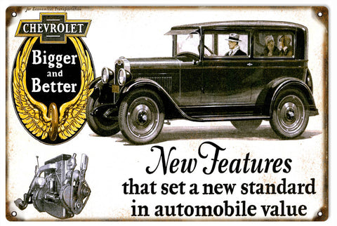 Vintage Chevrolet Automobile Sign