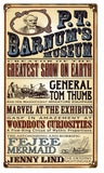 Vintage PT Barnums Museum Circus Sign 8x14
