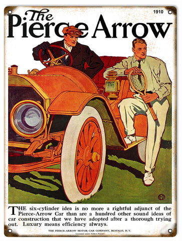 Vintage Pierce Arrow Automobile Sign 9x12