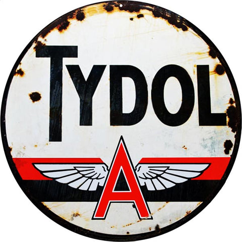 Vintage Tydol Motor Oil Sign 14 Round