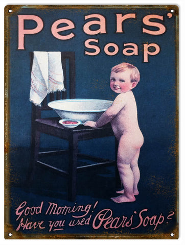 Vintage Pears Soap Metal Sign