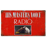 Vintage His Masters Voice Sign 8x14