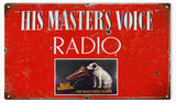Vintage His Masters Voice Sign 8x14