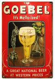 Vintage Goebel Beer Metal Sign