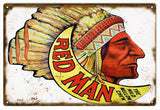 Vintage Red Man Tobacco Metal Sign