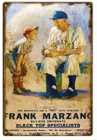 Vintage Frank Marzano Metal Sign