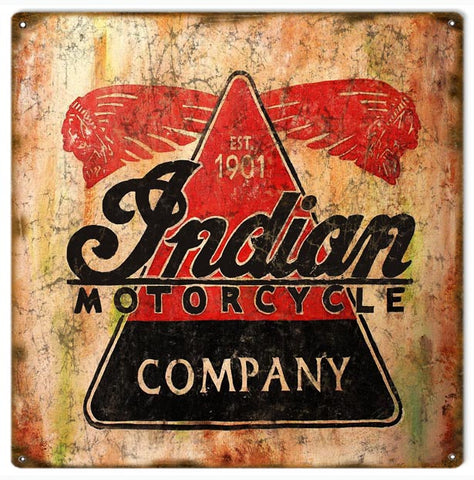 Vintage Indian Motorcycle Metal Sign