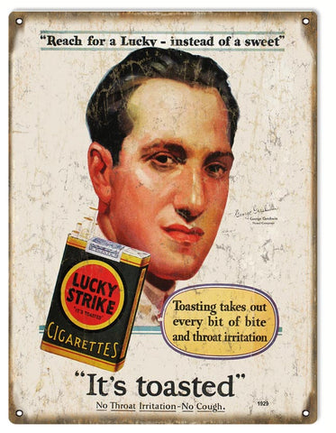 Vintage Lucky Strike Cigarettes Sign 9x12