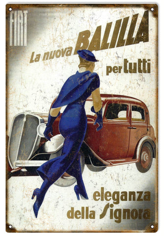Vintage Fiat Automobile Sign