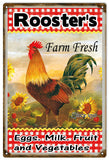Vintage Roosters Farm Fresh Country Sign