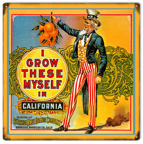 Vintage Riverside Navel Orange Sign 12x12