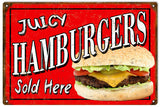 Vintage Hamburger Metal Sign