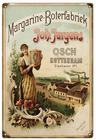 Vintage Margarine Boterfabriek Sign