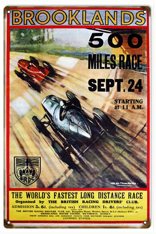 Vintage British Racing Club Metal Sign