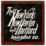 Vintage New York New Haven Hartford Railroad Sign 12x12