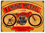 Vintage Flying Merkel Motorcycle Sign 9x12