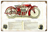 Vintage Indian Powerplus Motorcycle Metal Sign