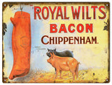 Vintage Royal Wilts Bacon Sign 9x12