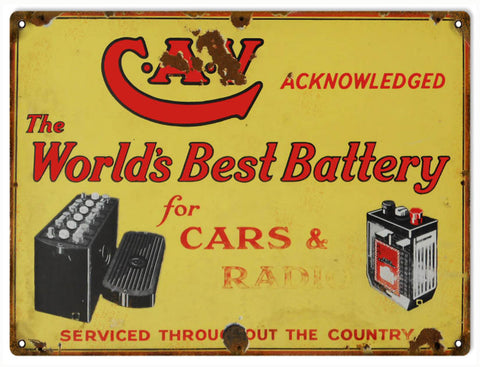Vintage CAV Battery Sign 9x12