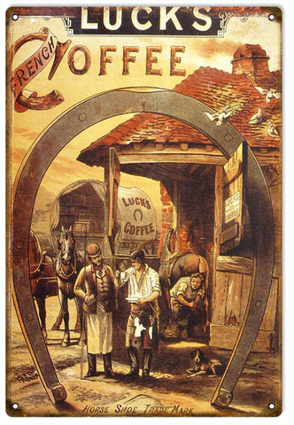 Vintage Lucks Coffee Sign