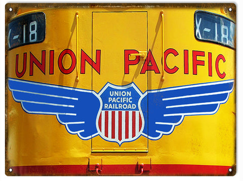 Vintage Union Pacific Railroad Sign 9x12