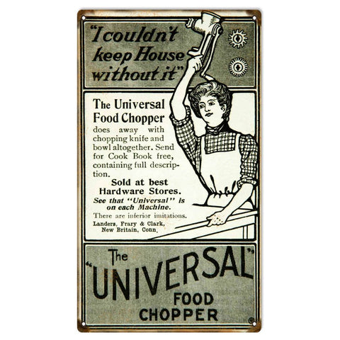 Vintage Universal Food Chopper Sign 8x14