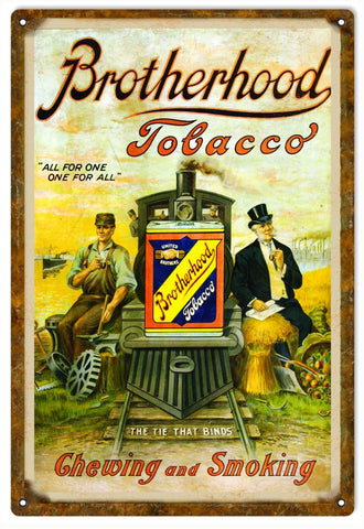 Vintage Brotherhood Tobacco Sign