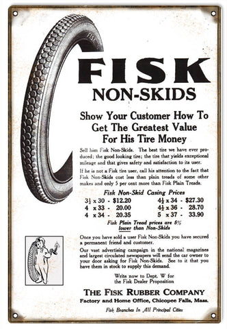 Vintage Fisk Tire Sign