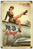 Vintage Aviation Pin Up Girl Metal Sign