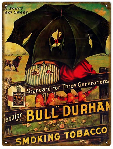 Vintage Bull Durham Cigar Sign 9x12