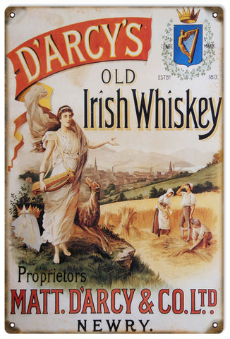Vintage DArcys Irish Whiskey Sign
