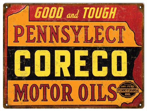 Vintage Coreco Motor Oil Metal Sign