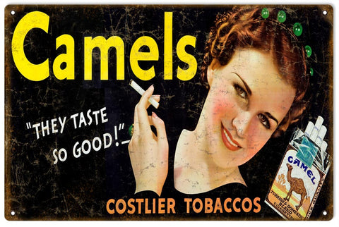 Vintage Camels Cigarette Metal Sign