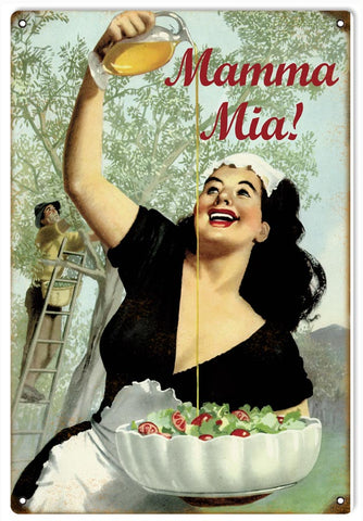 Vintage Mama Mia Metal Sign