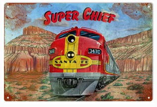 Super Chief Locomotive Metal Sign