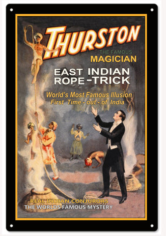 THURSTON The Famous Magician Metal Sign