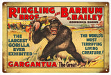 Ringling Bros Carganua The Great Circus Metal Sign