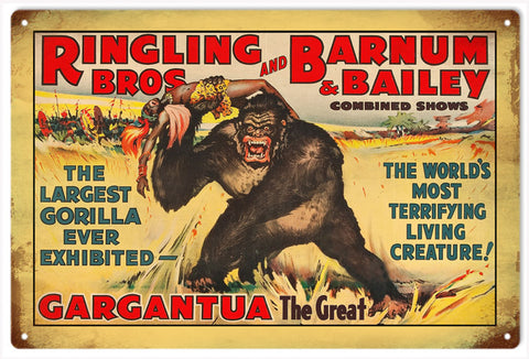 Ringling Bros Carganua The Great Circus Metal Sign